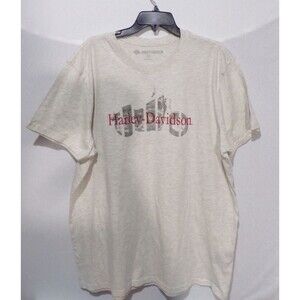 Harley-Davidson Shirt Mens 2XL Gray Graphic Motorcycle Logo Tee Biker Casual